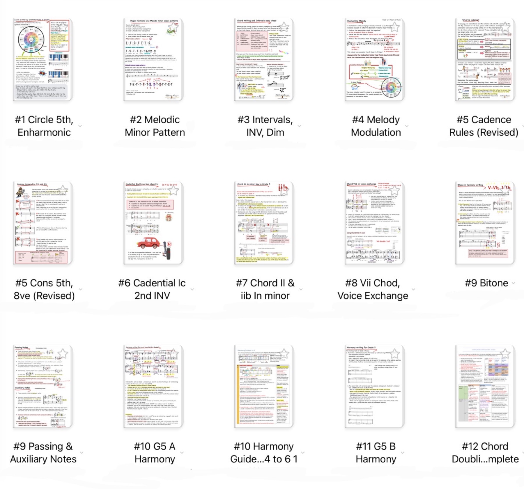 Collection of Allen Music Theory study memos